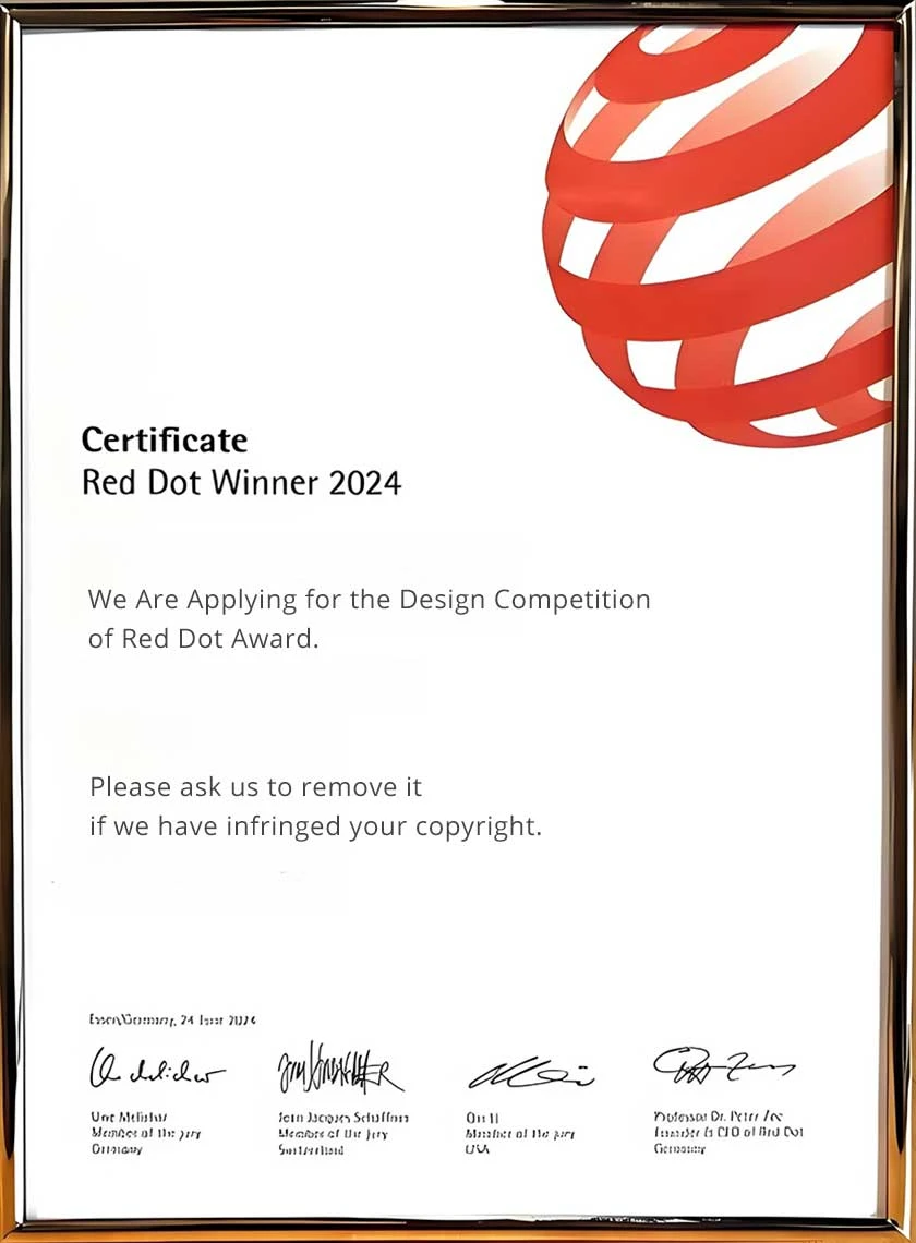 Red Dot Pr&ecirc;mio - Vencedor do certificado solicitando 2024