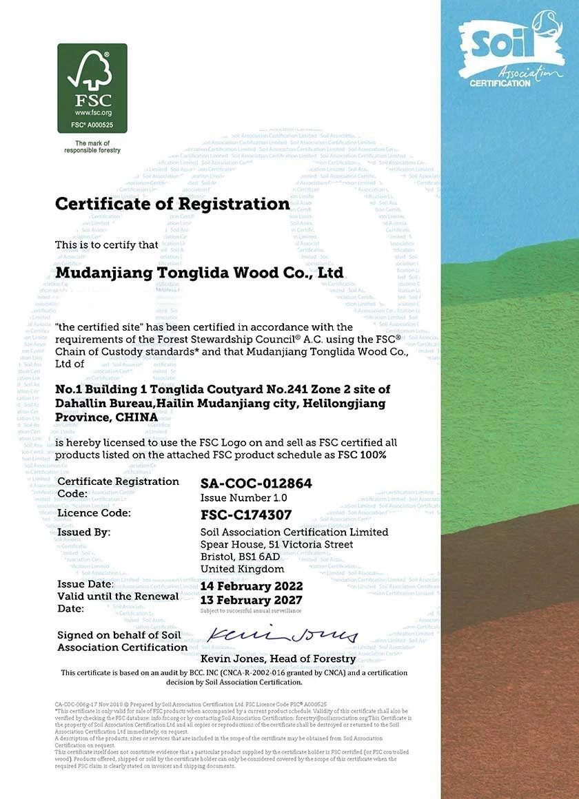 Certificado de registro FSC - Padr&otilde;es de cadeia de cust&oacute;dia