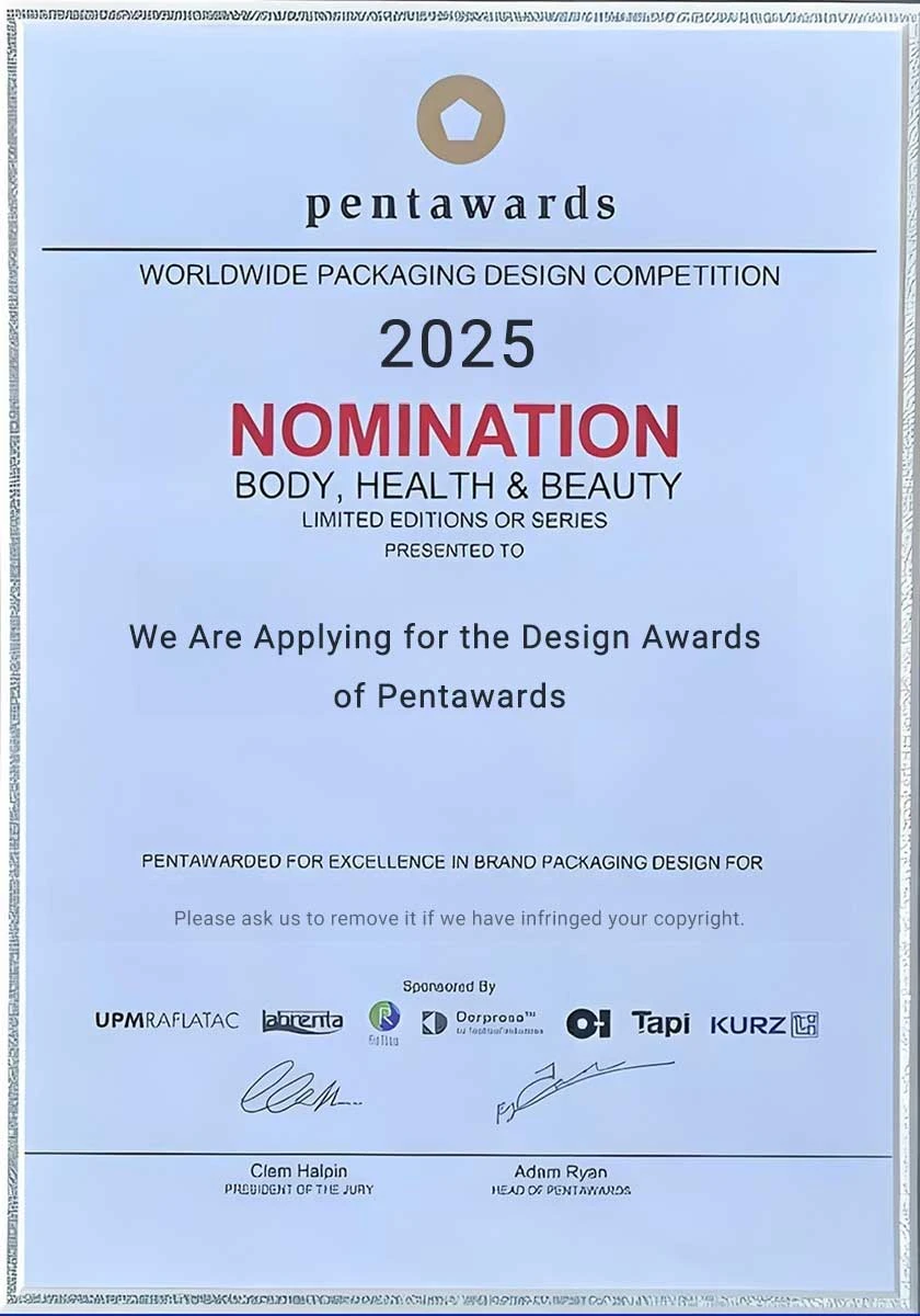 Pr&ecirc;mio de Design de Embalagem do Pentawards inscrito em 2025